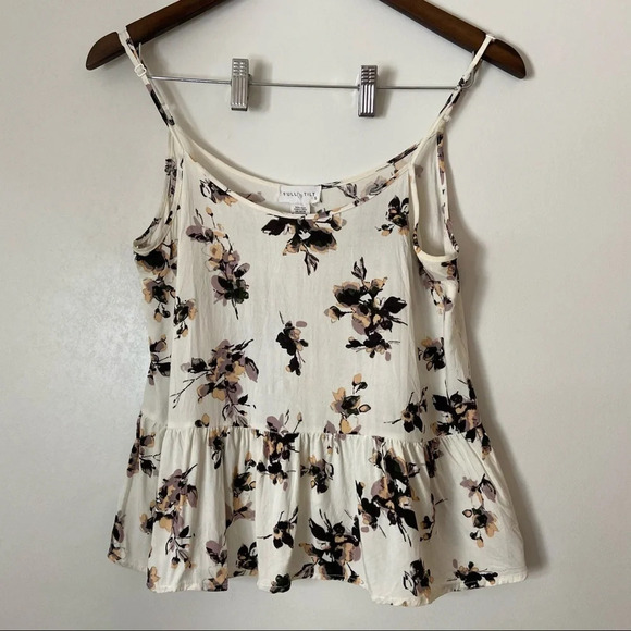 FULL TILT Floral Patterned Cropped Tank Spaghetti Strap Womens Size Small - Picture 11 of 11